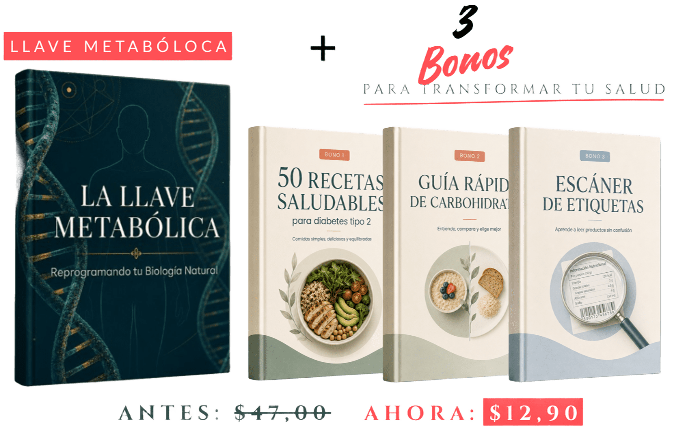 Paquete completo de La Llave Metabólica con todos los bonos